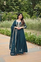 V301:Beautiful Georgette frocks with duppata