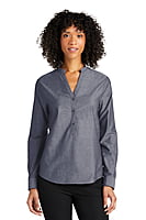 LW382  CAMISA CHAMBRAY DAMA ML PORT AUTHORITY
