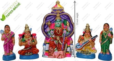 UNIKK Rajeshwari Set 30 cm Height of 5 Pieces Made of Eco Friendly Paper Mache Multicolor UNIKK Rajeshwari Set 30 cm Height of 5 Pieces Made of Eco Friendly Paper Mache Multicolor