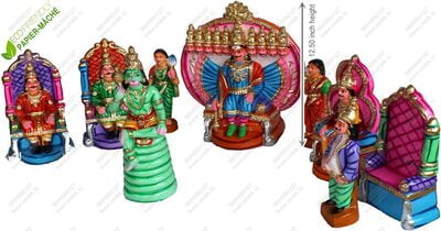 UNIKK Raavana Dharbar Set 31 cm Height of 9 Pieces Made of Eco Friendly Paper Mache Multicolor UNIKK Raavana Dharbar Set 31 cm Height of 9 Pieces Made of Eco Friendly Paper Mache Multicolor