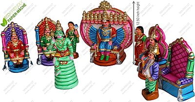 UNIKK Raavana Dharbar Set 31 cm Height of 9 Pieces Made of Eco Friendly Paper Mache Multicolor UNIKK Raavana Dharbar Set 31 cm Height of 9 Pieces Made of Eco Friendly Paper Mache Multicolor
