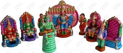 UNIKK Raavana Dharbar Set 31 cm Height of 9 Pieces Made of Eco Friendly Paper Mache Multicolor UNIKK Raavana Dharbar Set 31 cm Height of 9 Pieces Made of Eco Friendly Paper Mache Multicolor