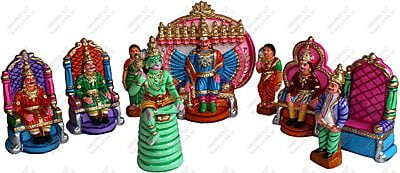 UNIKK Raavana Dharbar Set 31 cm Height of 9 Pieces Made of Eco Friendly Paper Mache Multicolor UNIKK Raavana Dharbar Set 31 cm Height of 9 Pieces Made of Eco Friendly Paper Mache Multicolor