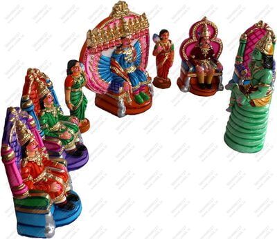 UNIKK Raavana Dharbar Set 31 cm Height of 9 Pieces Made of Eco Friendly Paper Mache Multicolor UNIKK Raavana Dharbar Set 31 cm Height of 9 Pieces Made of Eco Friendly Paper Mache Multicolor
