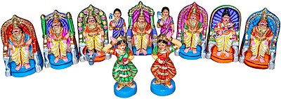 UNIKK Indra Sabhai Natyam Set Paper Mache Navarathri Golu Doll of 18 cm Height Multicolor