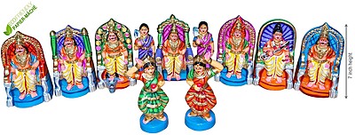 UNIKK Indra Sabhai Natyam Set Paper Mache Navarathri Golu Doll of 18 cm Height Multicolor UNIKK Indra Sabhai Natyam Set Paper Mache Navarathri Golu Doll of 18 cm Height Multicolor