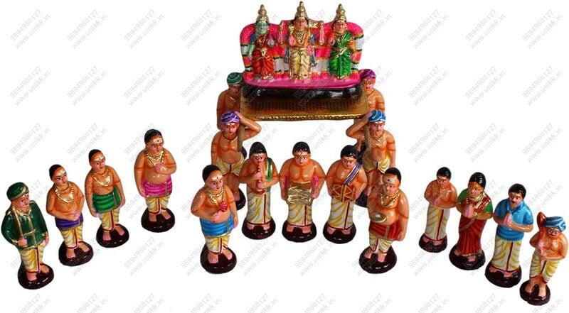 UNIKK Murugan Oorvalam Set 34 cm Height of 19 Pieces Made of Eco Friendly Paper Mache UNIKK Murugan Oorvalam Set 34 cm Height of 19 Pieces Made of Eco Friendly Paper Mache