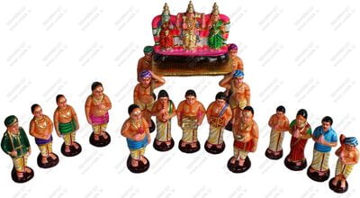 UNIKK Murugan Oorvalam Set 34 cm Height of 19 Pieces Made of Eco Friendly Paper Mache UNIKK Murugan Oorvalam Set 34 cm Height of 19 Pieces Made of Eco Friendly Paper Mache
