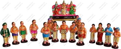 UNIKK Murugan Oorvalam Set 34 cm Height of 19 Pieces Made of Eco Friendly Paper Mache UNIKK Murugan Oorvalam Set 34 cm Height of 19 Pieces Made of Eco Friendly Paper Mache