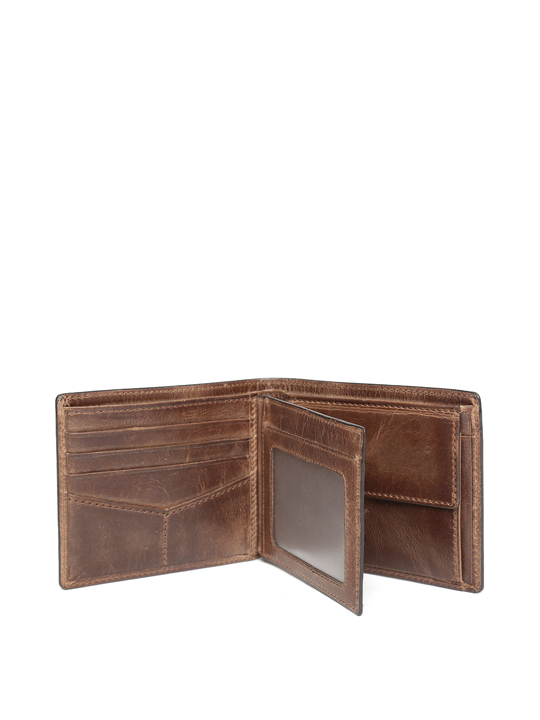 Men Brown Genuine Cowhide Leather Wallet Men Brown Genuine Cowhide Leather Wallet