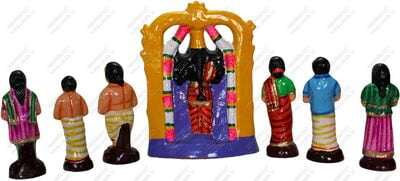 UNIKK Tirupati Netra Darsanam Set 27 cm Height of 7 Pieces Made of Paper Mache Multicolor UNIKK Tirupati Netra Darsanam Set 27 cm Height of 7 Pieces Made of Paper Mache Multicolor