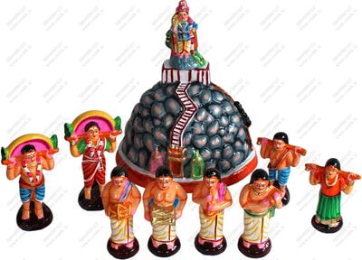 UNIKK Pazahani Malai Kavadi Set 35 cm Height of 10 Pieces Made of Paper Mache Multicolor UNIKK Pazahani Malai Kavadi Set 35 cm Height of 10 Pieces Made of Paper Mache Multicolor