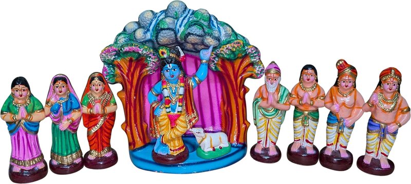 UNIKK Govardhanagiri Set Paper Mache Navarathri Golu Doll of 27 cm Height Multicolor UNIKK Govardhanagiri Set Paper Mache Navarathri Golu Doll of 27 cm Height Multicolor