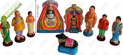 UNIKK Arunachalam Set 20 cm Height of 9 Pieces Made of Eco Friendly Paper Mache Multicolor UNIKK Arunachalam Set 20 cm Height of 9 Pieces Made of Eco Friendly Paper Mache Multicolor