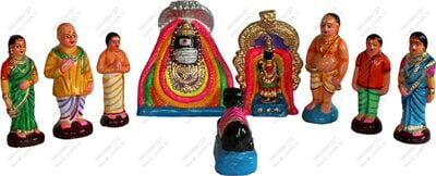 UNIKK Arunachalam Set 20 cm Height of 9 Pieces Made of Eco Friendly Paper Mache Multicolor UNIKK Arunachalam Set 20 cm Height of 9 Pieces Made of Eco Friendly Paper Mache Multicolor