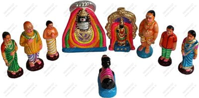 UNIKK Arunachalam Set 20 cm Height of 9 Pieces Made of Eco Friendly Paper Mache Multicolor UNIKK Arunachalam Set 20 cm Height of 9 Pieces Made of Eco Friendly Paper Mache Multicolor