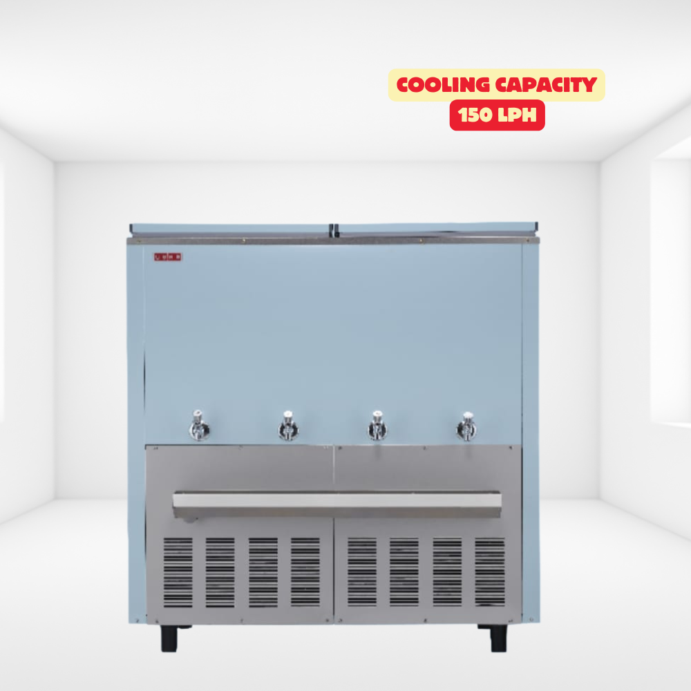 Usha Partial Steel Body Water Cooler SP150300NC with 150 LPH Cooling Capacity. Usha Partial Steel Body Water Cooler SP150300NC with 150 LPH Cooling Capacity.
