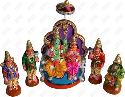 UNIKK Ram Pattabhishekam Set 26 cm Height of 6 Pieces Made of Eco Friendly Paper Mache UNIKK Ram Pattabhishekam Set 26 cm Height of 6 Pieces Made of Eco Friendly Paper Mache