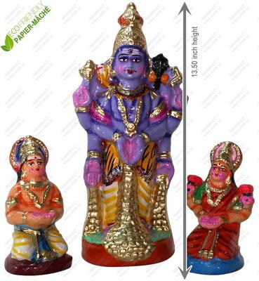 UNIKK Iswarya Kuberan Set 34 cm Height of 3 Pieces Made of Eco Friendly Paper Mache Multicolor UNIKK Iswarya Kuberan Set 34 cm Height of 3 Pieces Made of Eco Friendly Paper Mache Multicolor
