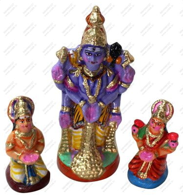 UNIKK Iswarya Kuberan Set 34 cm Height of 3 Pieces Made of Eco Friendly Paper Mache Multicolor UNIKK Iswarya Kuberan Set 34 cm Height of 3 Pieces Made of Eco Friendly Paper Mache Multicolor
