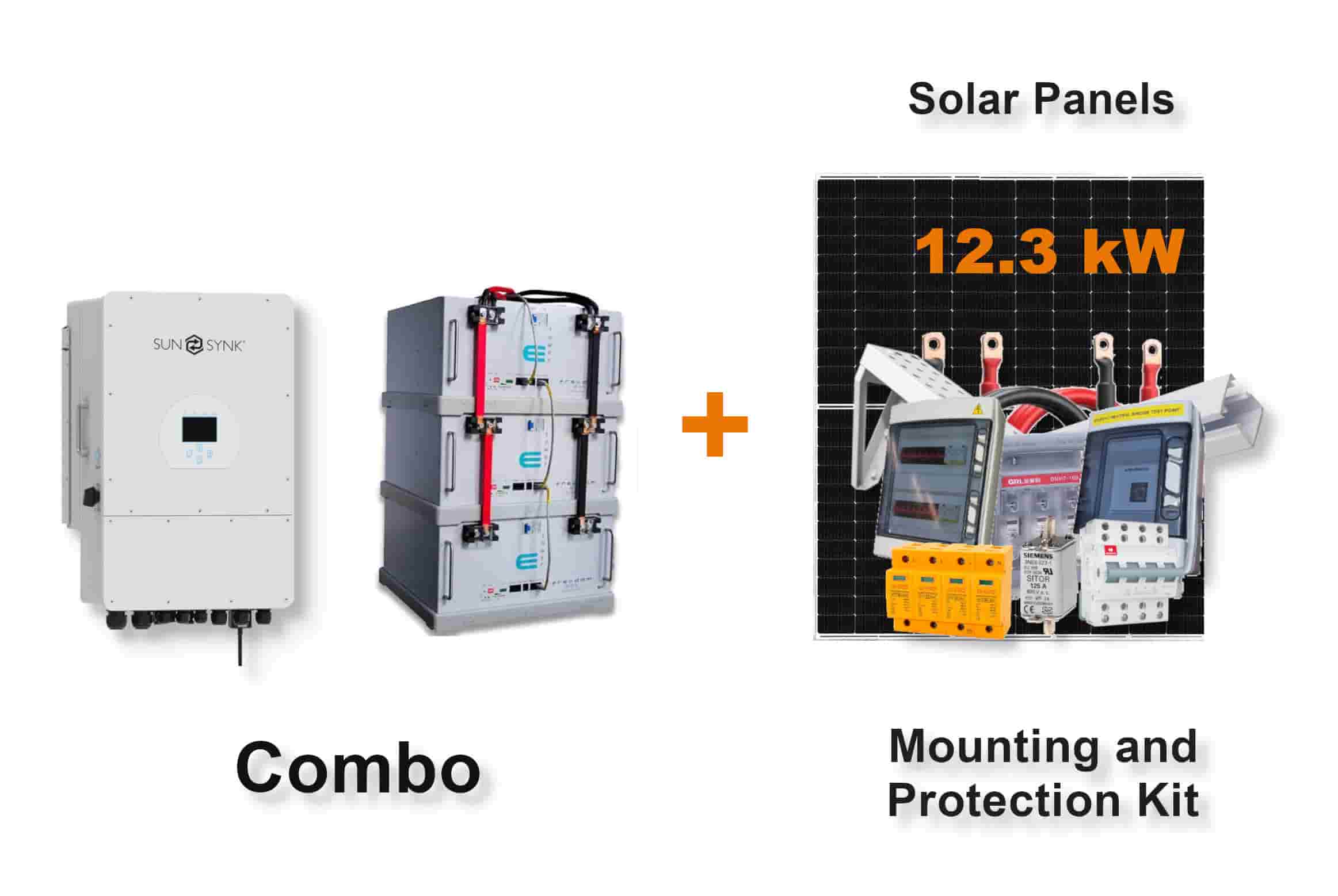 12.0 kW SUNSYNK 3-Phase Hybrid - FREEDOM WON Combo, c/w 3x 5.0 kWh Lithium Batteries