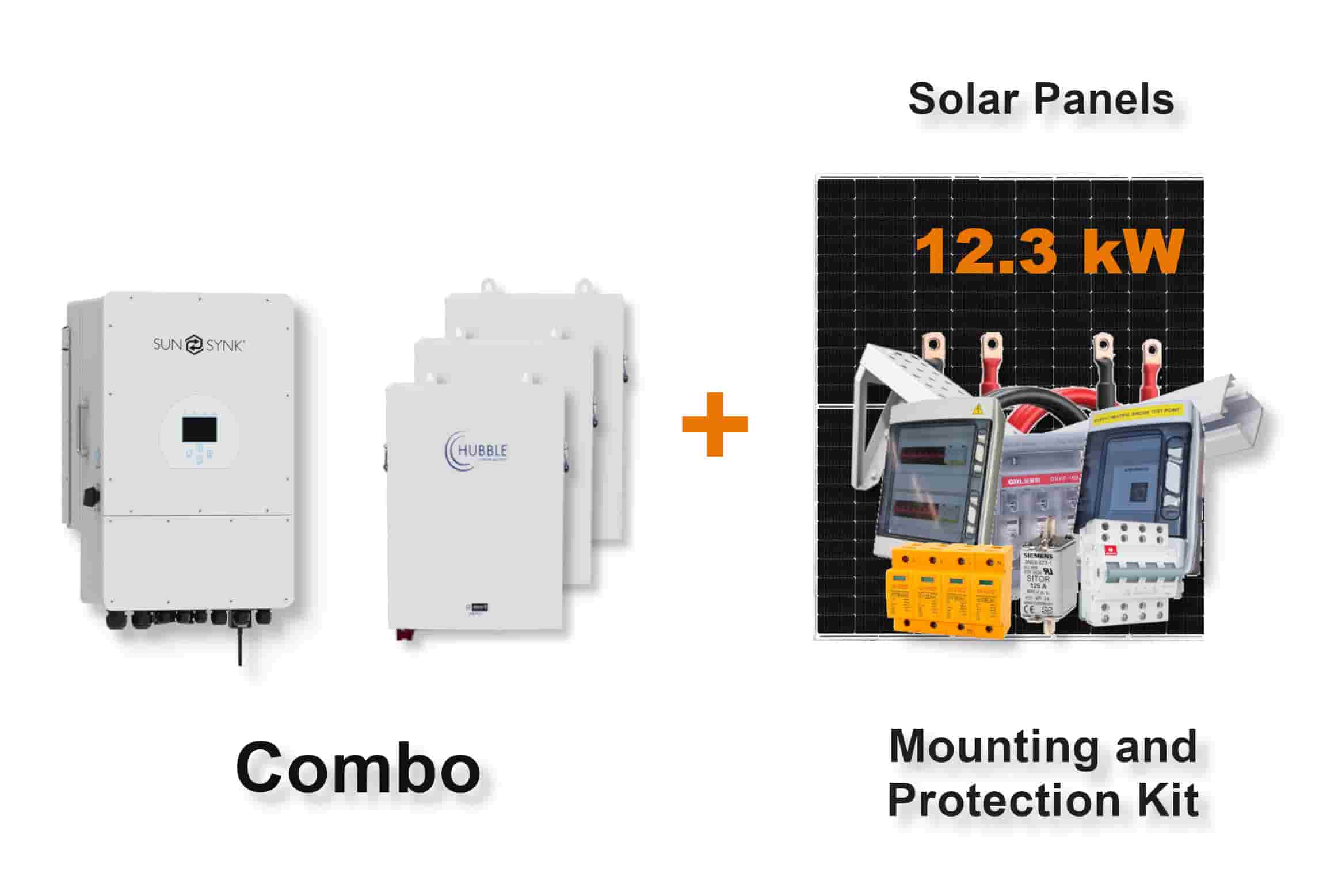 12.0 kW SUNSYNK 3-Phase Hybrid - HUBBLE Combo, c/w 3x 5.5 kWh Lithium Batteries