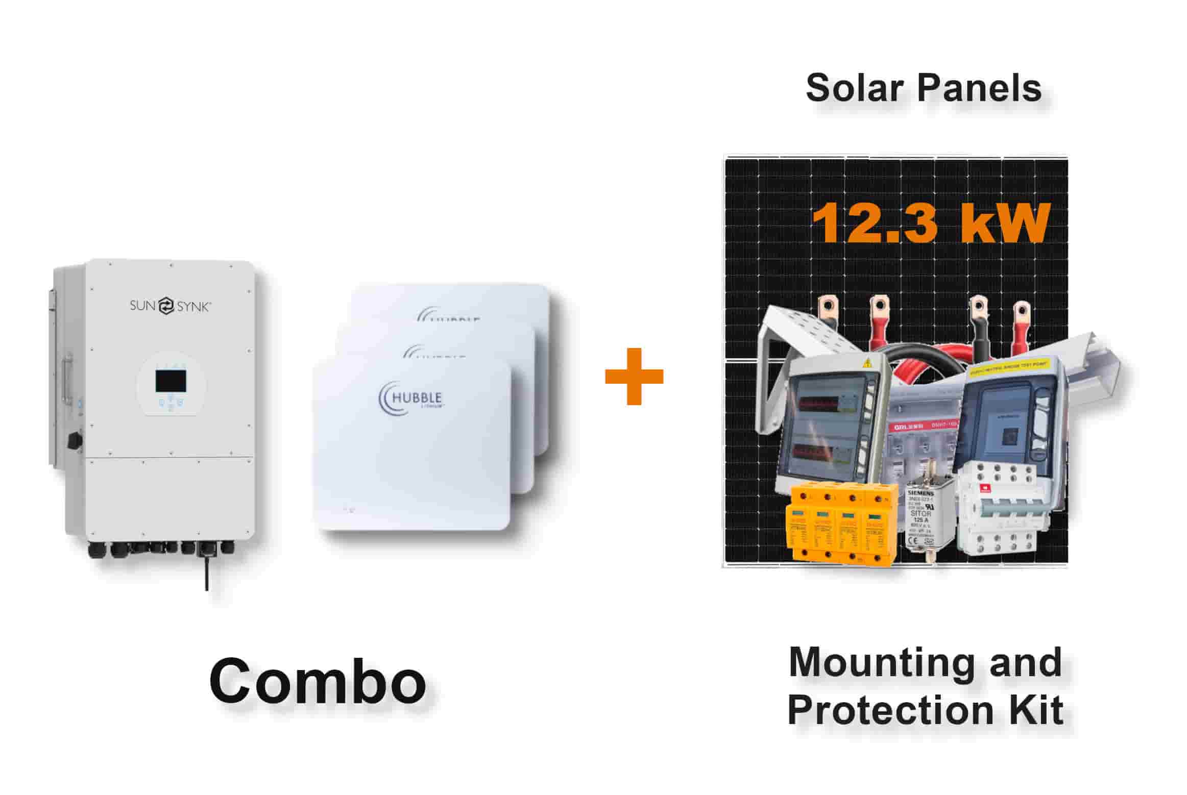 12.0 kW SUNSYNK 3-Phase Hybrid - HUBBLE Combo, c/w 3x 10.0 kWh Lithium Batteries