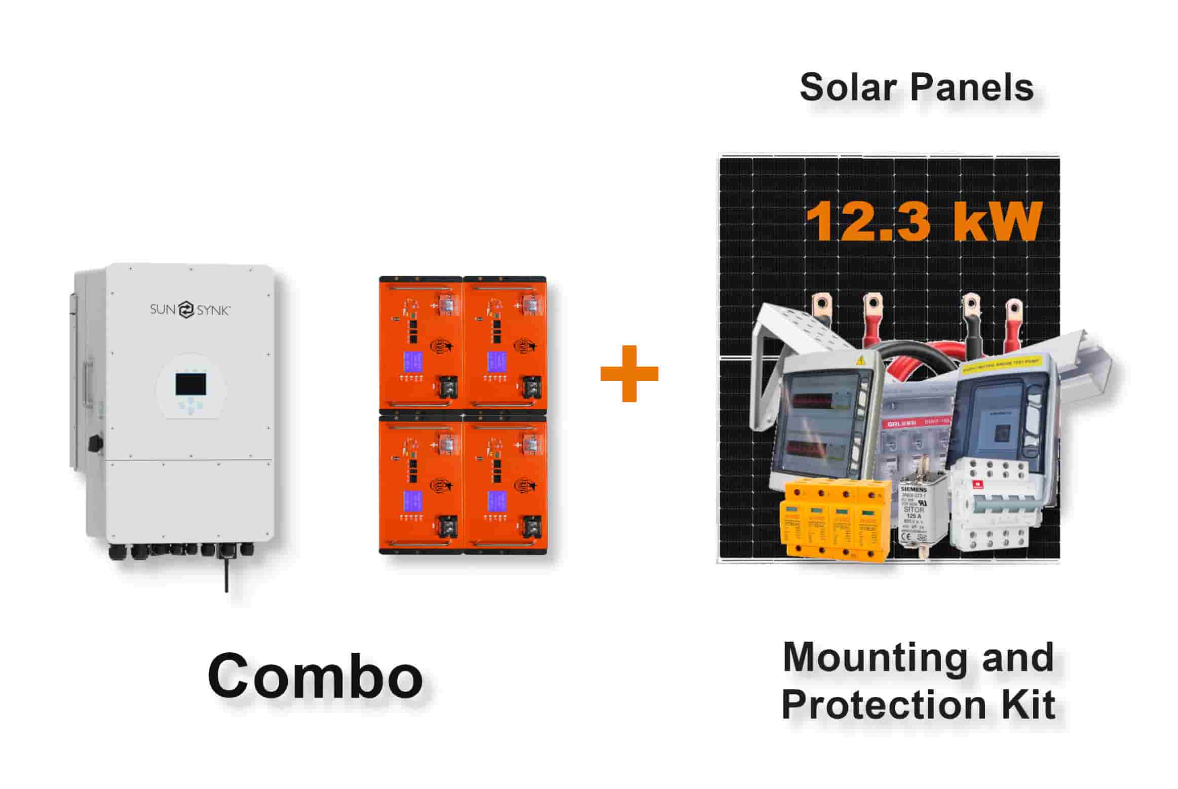 12.0 kW SUNSYNK 3-Phase Hybrid - REVOV Combo, c/w 4x 5.12 kWh Lithium Batteries