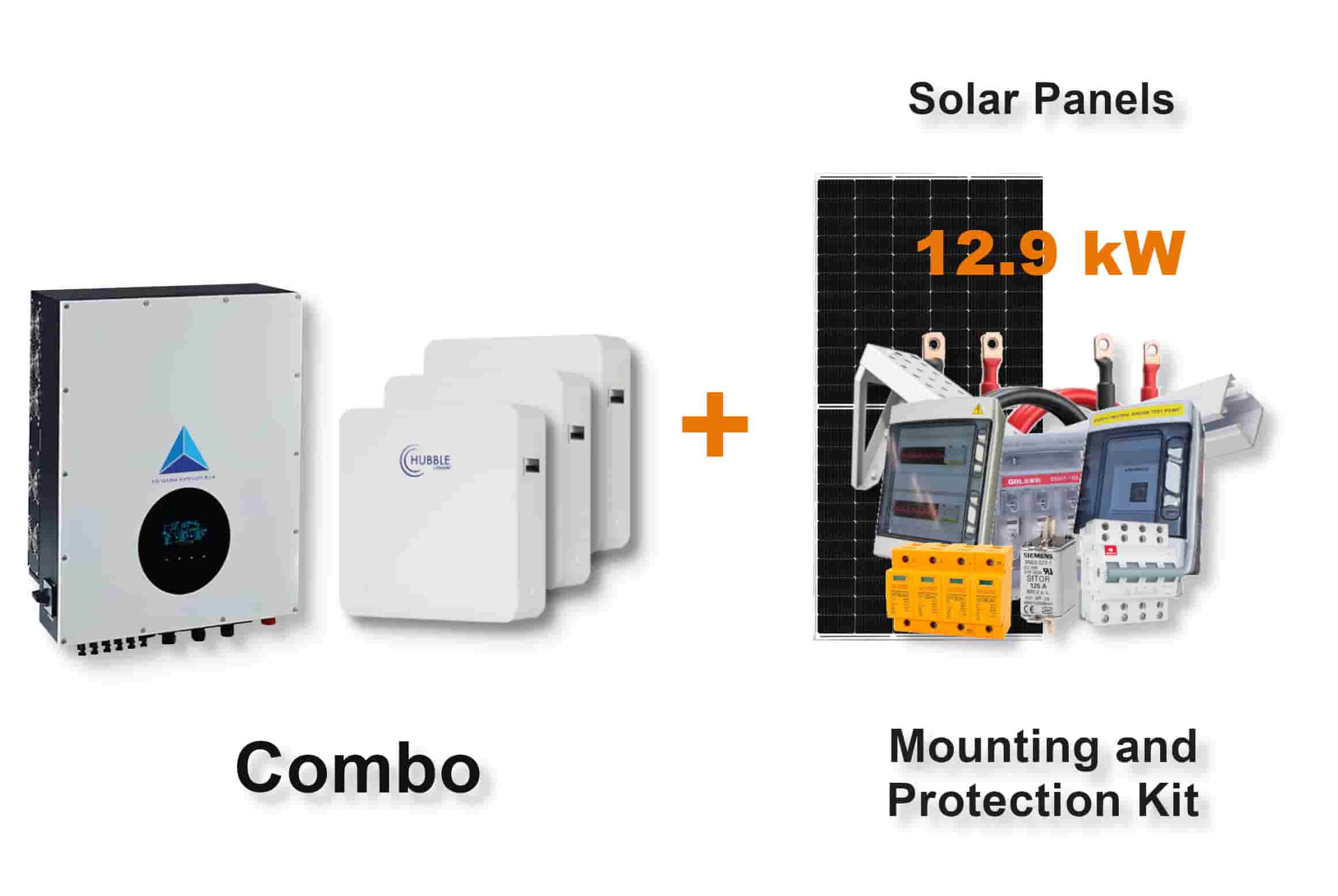 12.0 kW Blue Mountain 3-Phase Hybrid - HUBBLE Combo, c/w 3 x 10.0 kWh Lithium Batteries