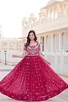 B140: Beautiful Georgette Long Frocks