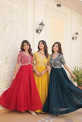B833: Beautiful Georgette Long Frocks