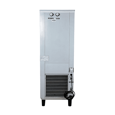 Voltas PSS 40/80 water cooler showing its shiny steel body.