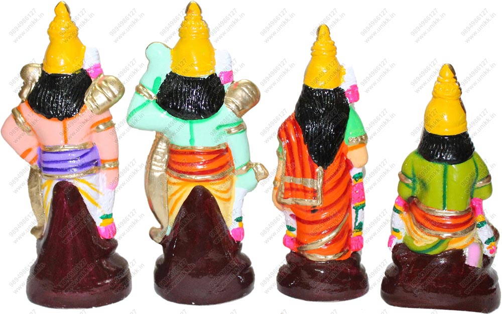 UNIKK Ramar Set 26 cm Height of 4 Pieces Made of Eco Friendly Paper Mache Multicolor UNIKK Ramar Set 26 cm Height of 4 Pieces Made of Eco Friendly Paper Mache Multicolor