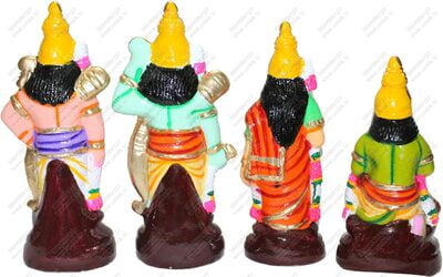 UNIKK Ramar Set 26 cm Height of 4 Pieces Made of Eco Friendly Paper Mache Multicolor UNIKK Ramar Set 26 cm Height of 4 Pieces Made of Eco Friendly Paper Mache Multicolor