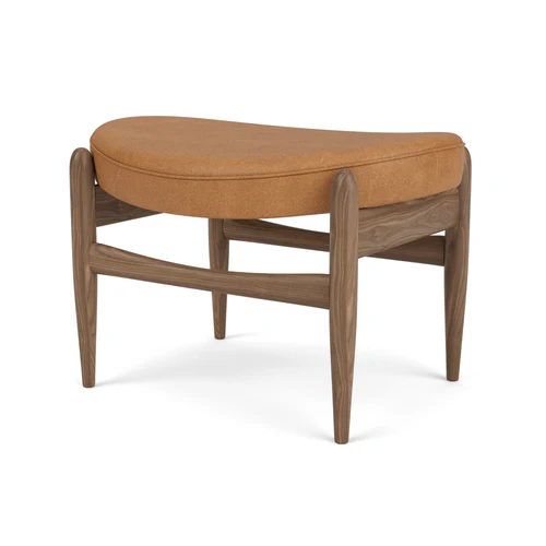 Mid-Century Modern Upholstered Wooden Ottoman | Stylish Footstool for Living Room, Bedroom, Lounge Mid-Century Modern Upholstered Wooden Ottoman | Stylish Footstool for Living Room, Bedroom, Lounge