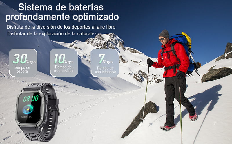 Reloj Inteligente,Smartwatch Militar de 1.8" HD
