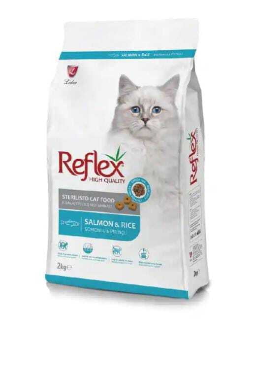 REFLEX STERILISED ADULT CAT FOOD – SALMON & RICE 2KG