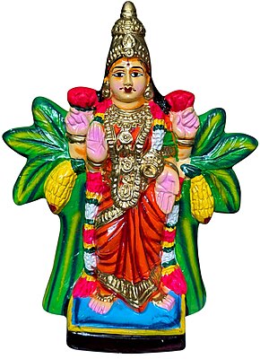 UNIKK Vasthu Lakshmi Paper Mache Navarathri Golu Doll of 31 cm Height Multicolor