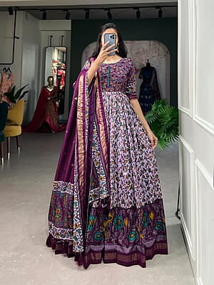 M427: Beautiful Dola Silk Long Frocks With Duppata