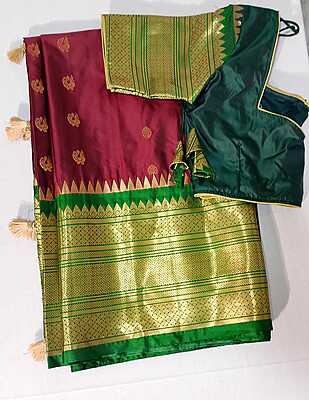 D08: Ready To Ship Beautiful Kanchipattu Saree With Stitched Blouse