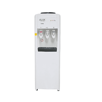 Atlantis Frosty Plus water dispenser with three taps for hot, cold, and room-temperature water. Atlantis Frosty Plus water dispenser with three taps for hot, cold, and room-temperature water.