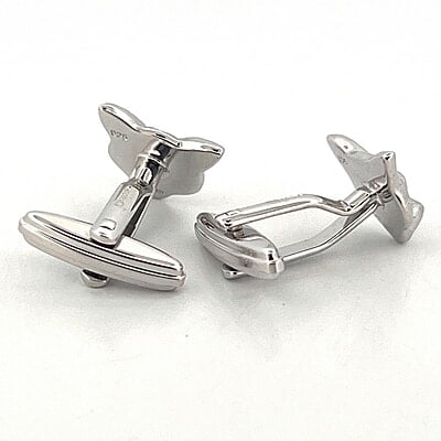 Cufflinks Fox Head Swivel Design English Sterling Silver. SKU #: CU495.