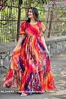B201: Beautiful Georgette Long Frock