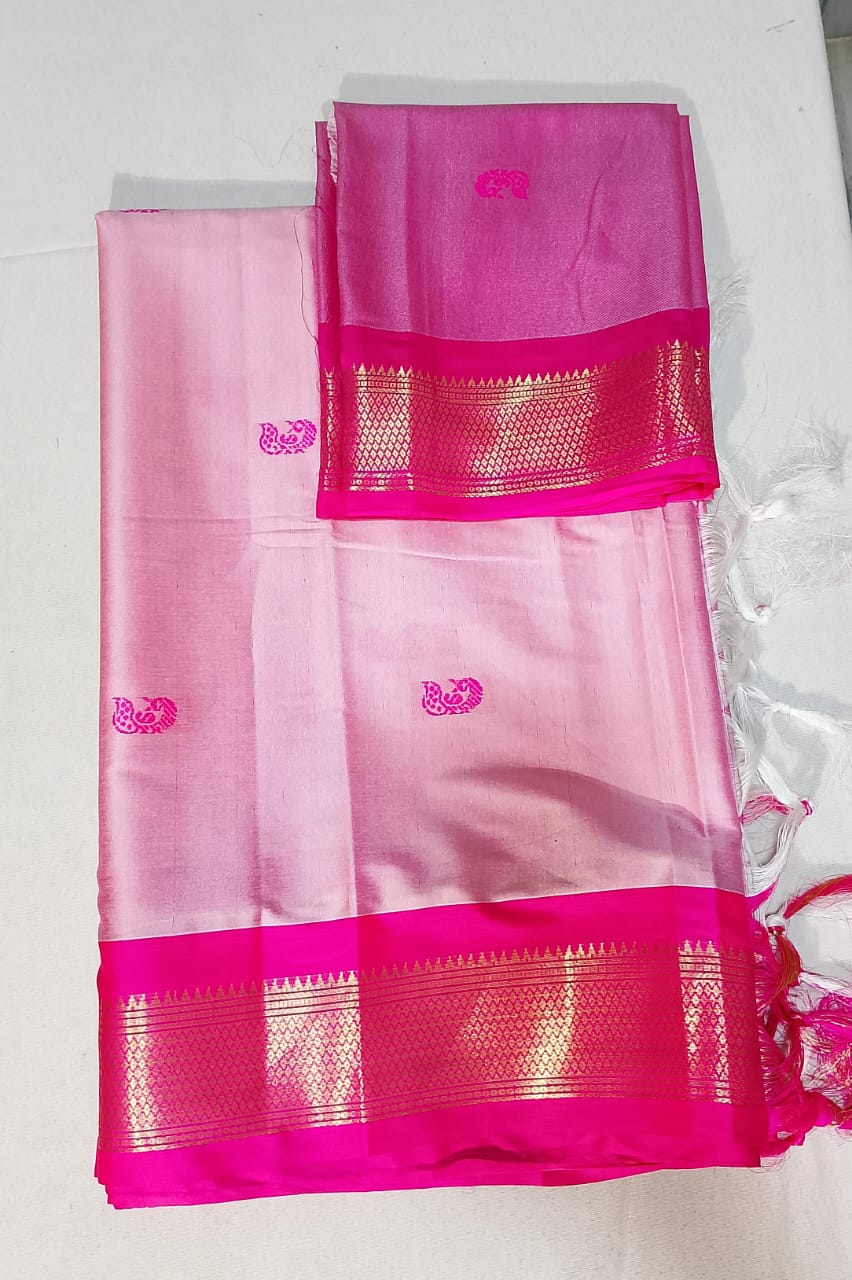 C151: Ready To Ship Beautiful Soft Silk Saree With Unstitched Blouse