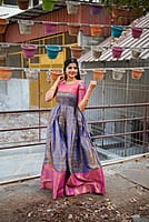 V144: Beautiful Kanjivaram Long Frocks V144: Beautiful Kanjivaram Long Frocks