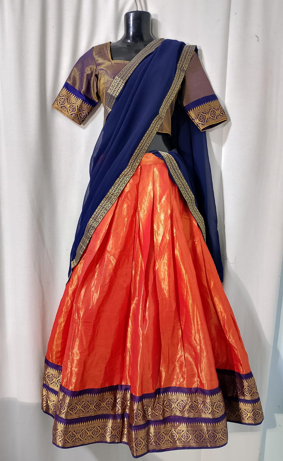 C215: Ready To Ship Pure Tissue Lehenga Set