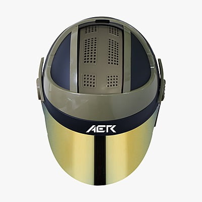 STEELBIRD SB-29 AER MATT BLACK/DESERT STORM C/V 600 MM WITH EXTRA GOLD VISOR