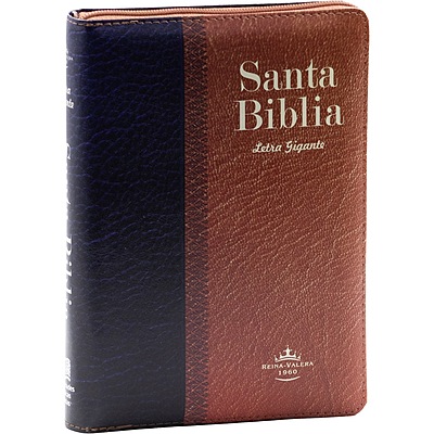 Santa Biblia Manual Letra Gigante Imitación Piel, Azul/Cafe Santa Biblia Manual Letra Gigante Imitación Piel, Azul/Cafe