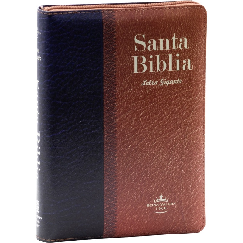 Santa Biblia Manual Letra Gigante Imitación Piel, Azul/Cafe Santa Biblia Manual Letra Gigante Imitación Piel, Azul/Cafe