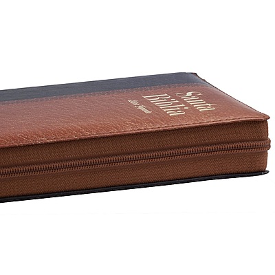Santa Biblia Manual Letra Gigante Imitación Piel, Azul/Cafe Santa Biblia Manual Letra Gigante Imitación Piel, Azul/Cafe